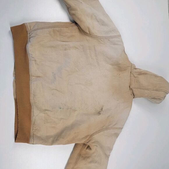 Vintage Y2K Dickies Beige Duck Canvas Hooded Work Wear Distressed Jacket Large - Picture 11 of 12